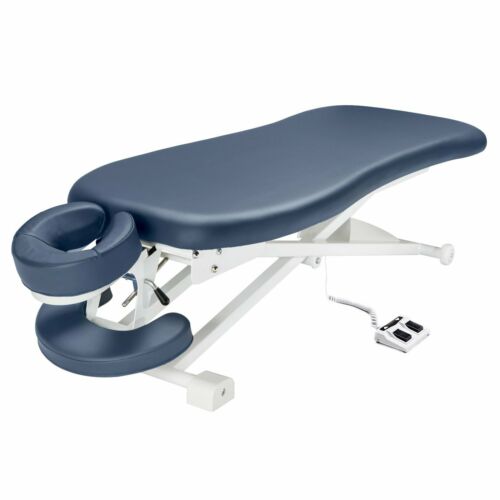 Master Massage 29” TheraMaster Flat Powerlift Electric Table in Royal Blue - ourwellnesshq